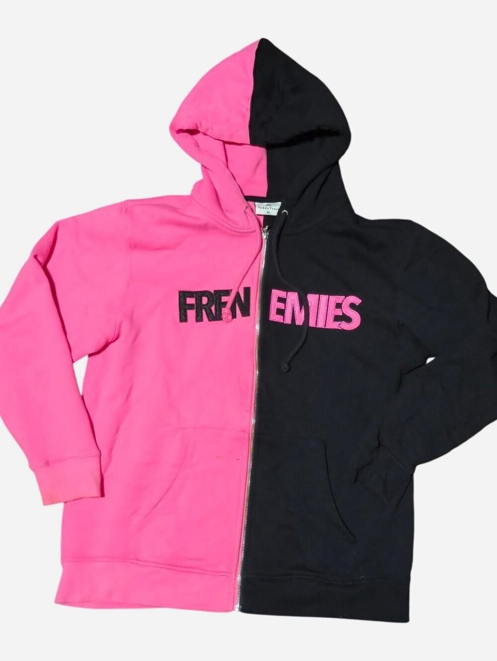 Teddy Fresh Frenemies ethan klein trisha paytas black/pink zip up hoodie Size XL